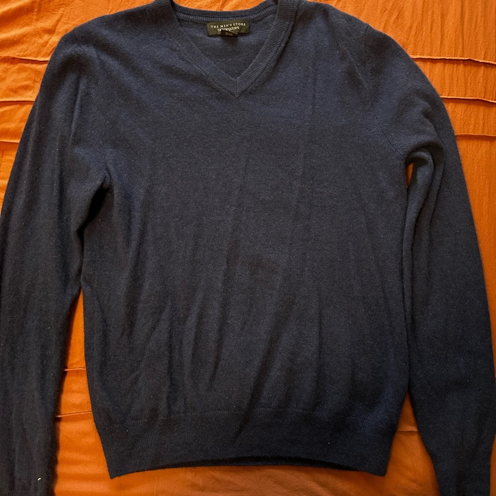 The Men's Store Deep Blue V-Neck Sweater